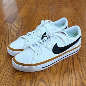 Nike White, Black, and Gold Sneakers